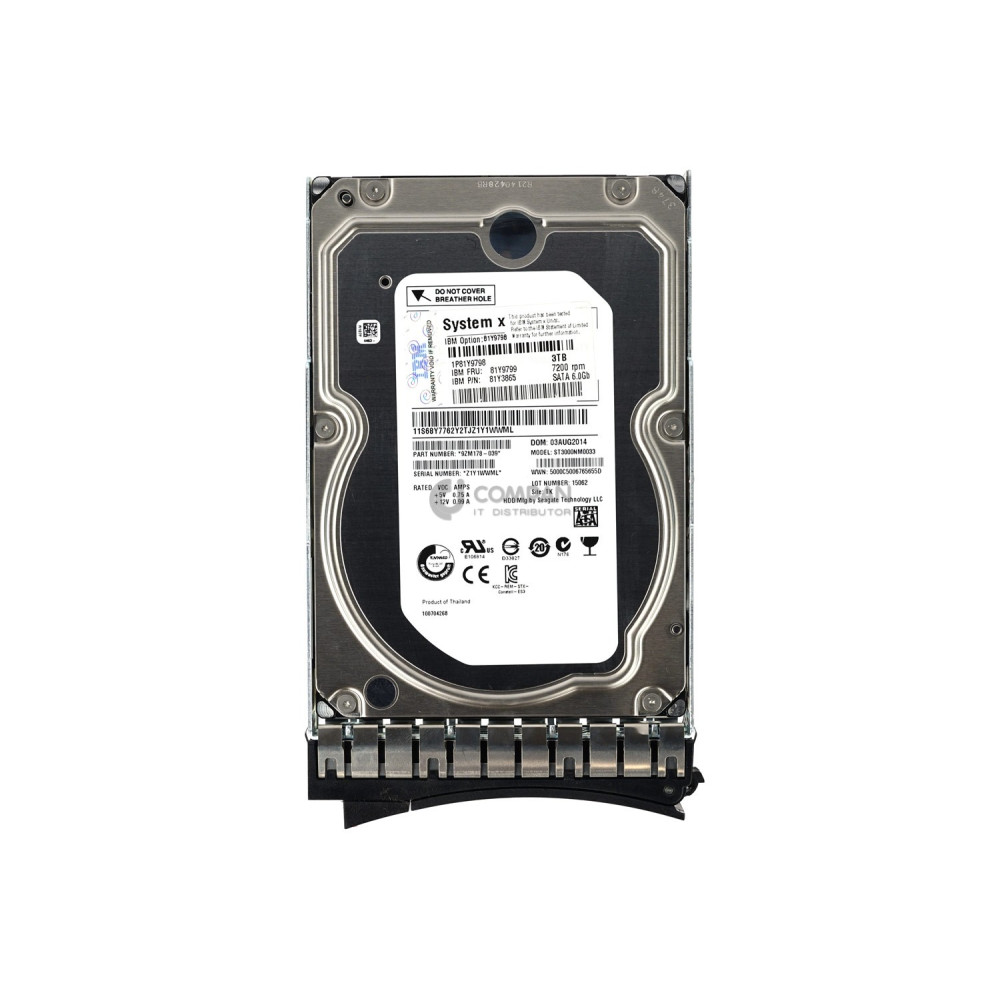 81Y9799 IBM HARD DRIVE 3TB 7.2K 6G 3.5 LFF SATA